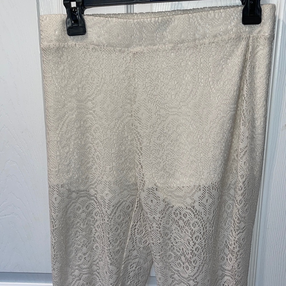 White Flow Lace Beach Pants